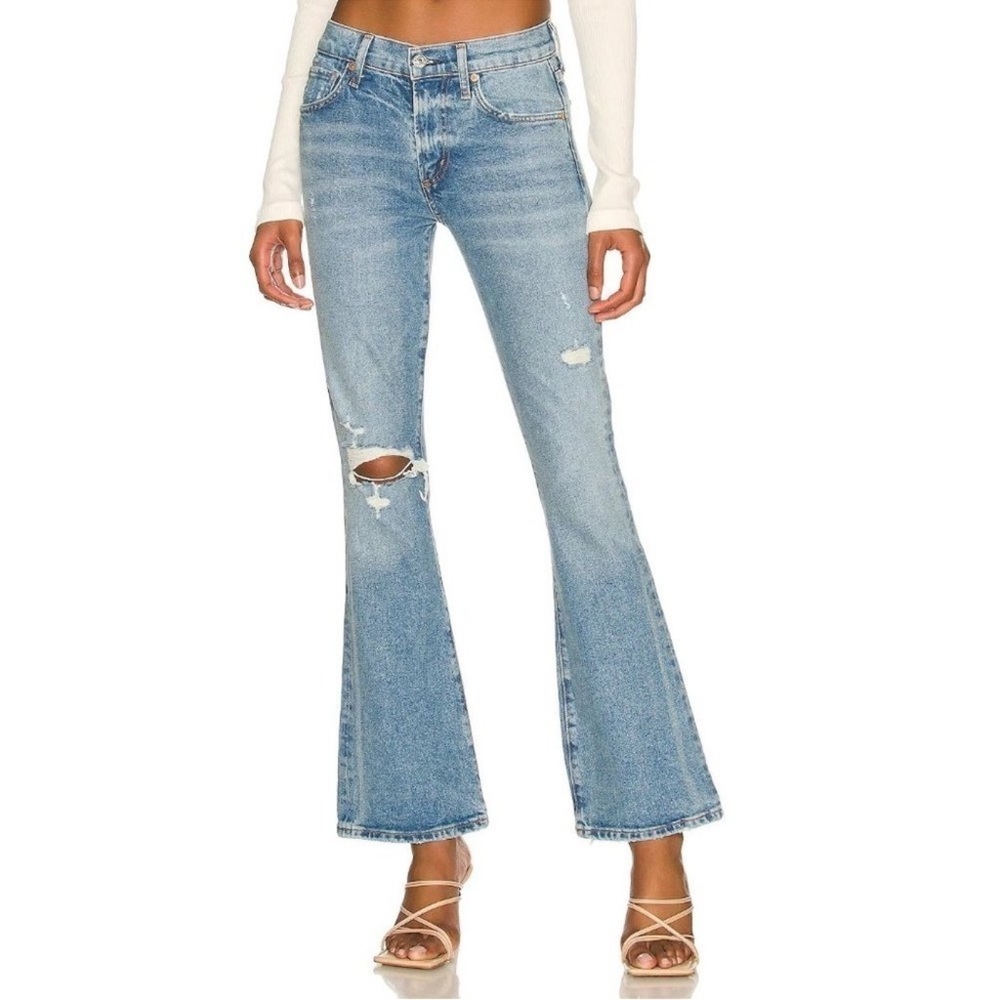 Citizens of Humanity Emannuelle Mid Rise Slim Boot Distressed Jeans Size 27